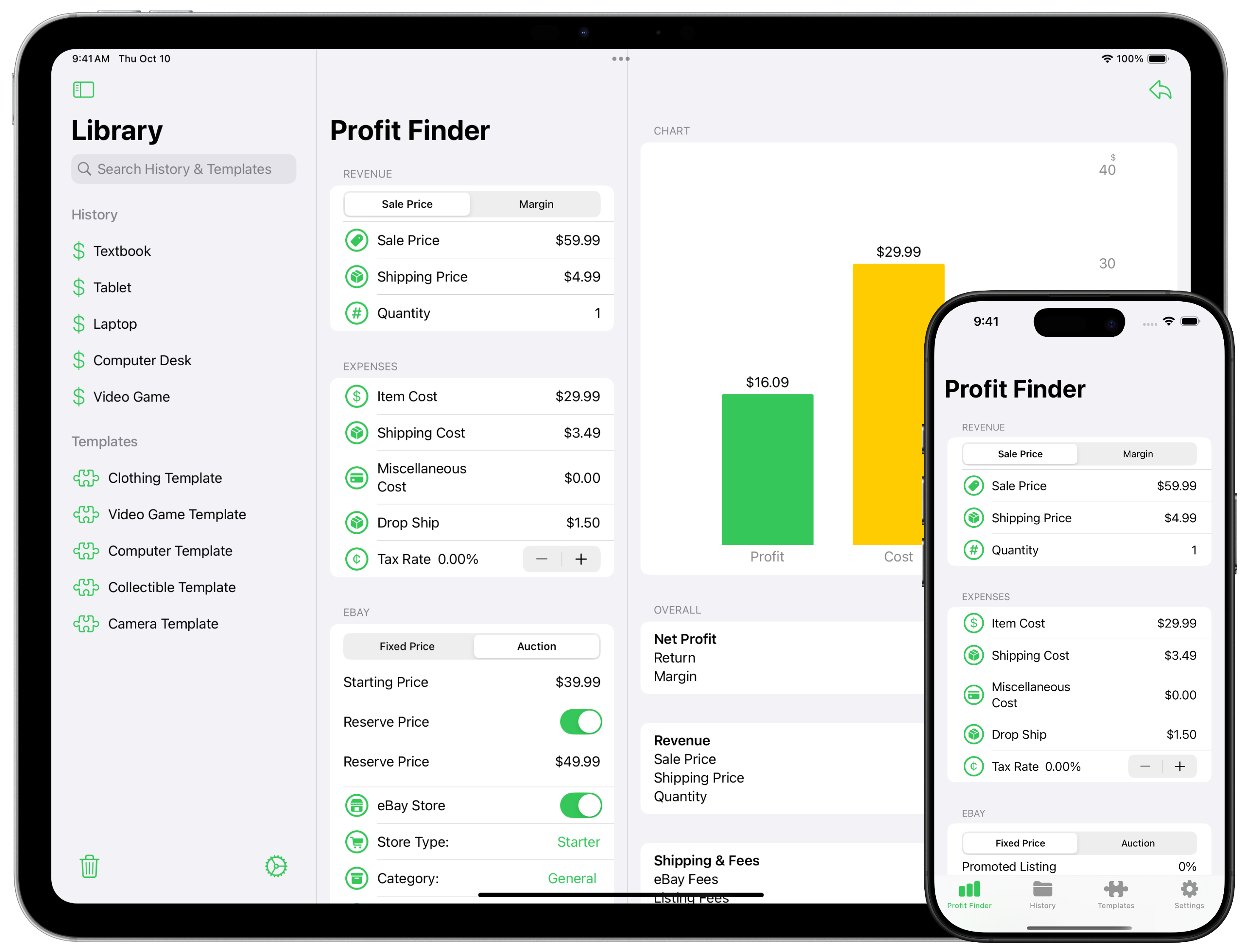 Profit Finder on iPhone and iPad